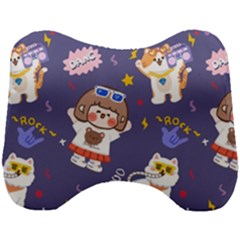 Girl Cartoon Background Pattern Head Support Cushion