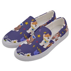 Girl Cartoon Background Pattern Men s Canvas Slip Ons