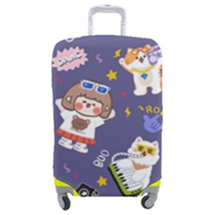 Girl Cartoon Background Pattern Luggage Cover (Medium)
