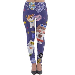 Girl Cartoon Background Pattern Lightweight Velour Leggings