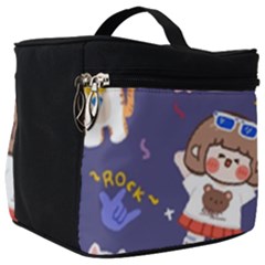Girl Cartoon Background Pattern Make Up Travel Bag (Big)