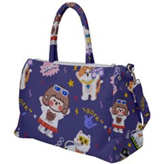 Girl Cartoon Background Pattern Duffel Travel Bag
