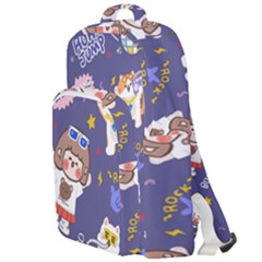 Girl Cartoon Background Pattern Double Compartment Backpack