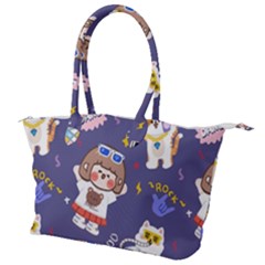 Girl Cartoon Background Pattern Canvas Shoulder Bag