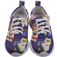 Girl Cartoon Background Pattern Kids Athletic Shoes
