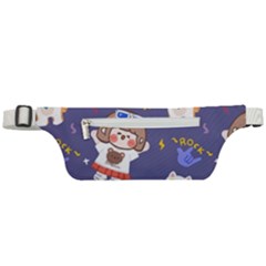 Girl Cartoon Background Pattern Active Waist Bag