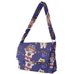 Girl Cartoon Background Pattern Full Print Messenger Bag (L)