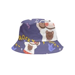Girl Cartoon Background Pattern Bucket Hat (Kids)
