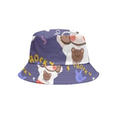 Girl Cartoon Background Pattern Inside Out Bucket Hat (Kids)