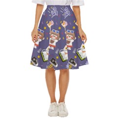 Girl Cartoon Background Pattern Classic Short Skirt