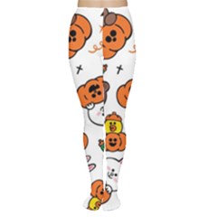 Illustration Pumpkin Bear Bat Bunny Chicken Tights by Sudhe