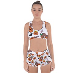 Illustration Pumpkin Bear Bat Bunny Chicken Racerback Boyleg Bikini Set by Sudhe