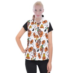 Illustration Pumpkin Bear Bat Bunny Chicken Women s Button Up Vest by Sudhe