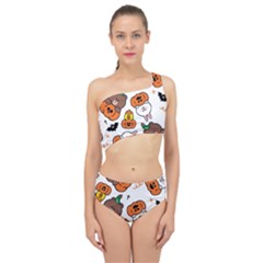 Illustration Pumpkin Bear Bat Bunny Chicken Spliced Up Two Piece Swimsuit by Sudhe