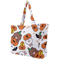 Illustration Pumpkin Bear Bat Bunny Chicken Simple Shoulder Bag by Sudhe