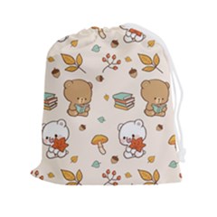 Illustration Bear Cartoon Background Pattern Drawstring Pouch (2xl) by Sudhe