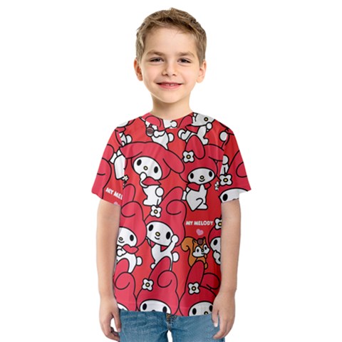 Rabbit Background Cartoon Kids  Sport Mesh Tee by Sudhe