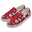 Rabbit Background Cartoon Men s Canvas Slip Ons View2