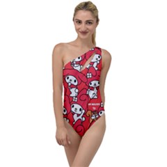 Rabbit Background Cartoon To One Side Swimsuit by Sudhe