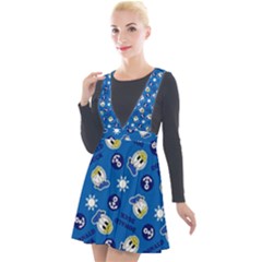 Illustration Duck Cartoon Background Plunge Pinafore Velour Dress