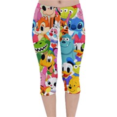 Illustration Cartoon Character Animal Cute Velvet Capri Leggings  by Sudhe