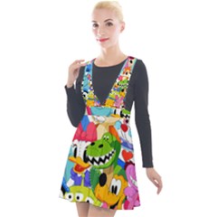 Illustration Cartoon Character Animal Cute Plunge Pinafore Velour Dress by Sudhe