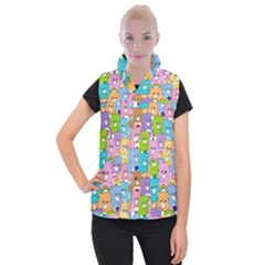 Care Bears Bear Background Cartoon Women s Button Up Vest by Sudhe