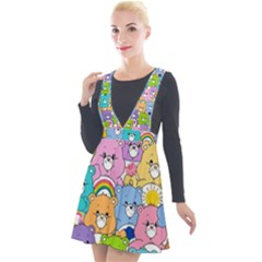 Care Bears Bear Background Cartoon Plunge Pinafore Velour Dress