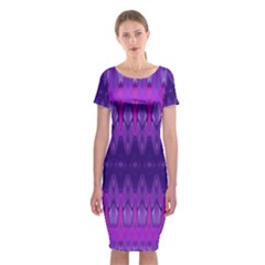 Illustration Purple Abstract Wallpaper Pattern Abstract Classic Short Sleeve Midi Dress