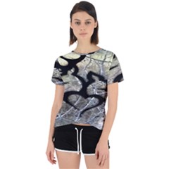 Black Love Browning Deer Camo Open Back Sport Tee by Jancukart