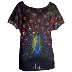 Beautiful Peacock Feather Women s Oversized Tee by Jancukart