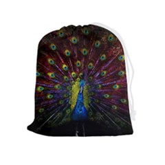 Beautiful Peacock Feather Drawstring Pouch (xl) by Jancukart