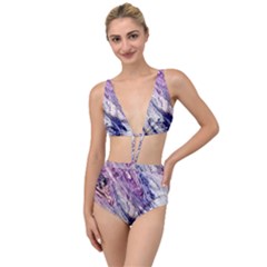 Marble Pattern Texture Tied Up Two Piece Swimsuit