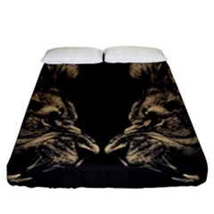 Animalsangry Male Lions Conflict Fitted Sheet (california King Size)