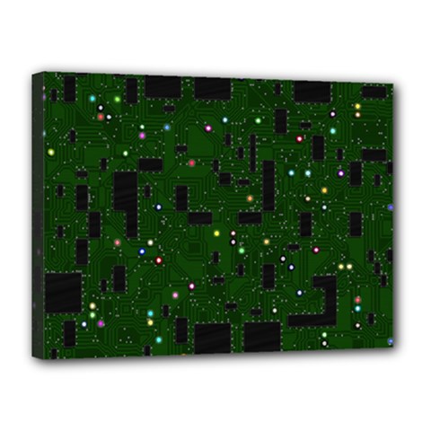 Board Conductors Circuits Canvas 16  X 12  (stretched) by Jancukart