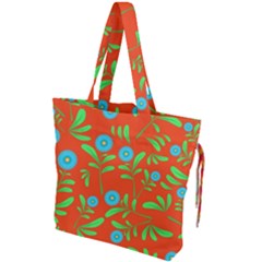 Background-texture-seamless-flowers Drawstring Tote Bag