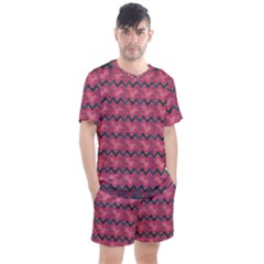Background-pattern-structure Men s Mesh Tee And Shorts Set