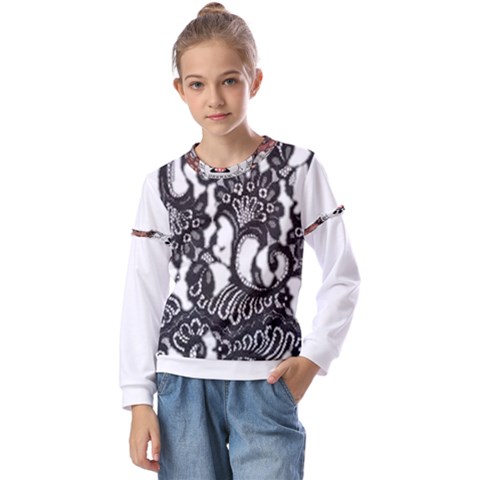 Im Fourth Dimension Black White 66 Kids  Long Sleeve Tee With Frill  by imanmulyana