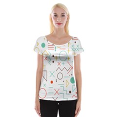 Mathematics Geometry Geometric Shape Euclidean Pattern Cap Sleeve Top