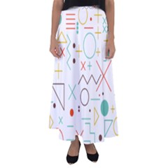 Mathematics Geometry Geometric Shape Euclidean Pattern Flared Maxi Skirt by Sapixe