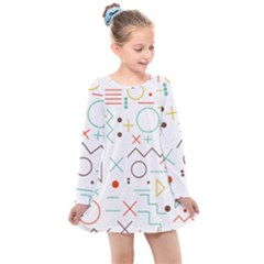 Mathematics Geometry Geometric Shape Euclidean Pattern Kids  Long Sleeve Dress