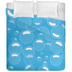 Pattern Blue Bubble Pattern Background Duvet Cover Double Side (california King Size) by Amaryn4rt