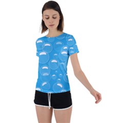 Pattern Blue Bubble Pattern Background Back Circle Cutout Sports Tee by Amaryn4rt