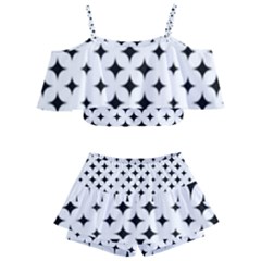 Pattern-whit Star Black Kids  Off Shoulder Skirt Bikini by nateshop