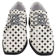 Pattern-whit Star Black Women Heeled Oxford Shoes