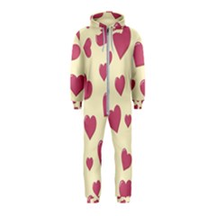 Valentine Flat Love Hearts Design Romantic Hooded Jumpsuit (kids)