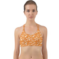 Illustration Orange Background Rectangles Pattern Back Web Sports Bra by Amaryn4rt