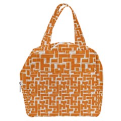 Illustration Orange Background Rectangles Pattern Boxy Hand Bag by Amaryn4rt