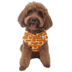 Illustration Orange Background Rectangles Pattern Dog Sweater by Amaryn4rt