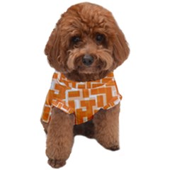 Illustration Orange Background Rectangles Pattern Dog T-shirt by Amaryn4rt